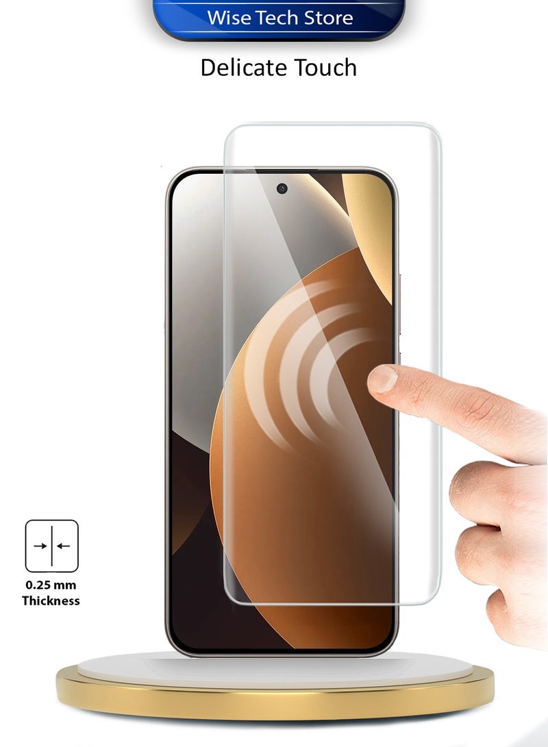 Wtech Xiaomi Redmi Note 15 Pro 5G 2025 Premium Curved Edges UV Full Glue Full Cover Tempered Glass Screen Protector (MSGUCN) - Clear - Image 4
